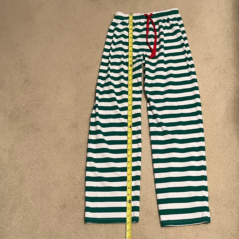 Green and White Striped Pajama Set small holiday Christmas - Picture 8 of 14